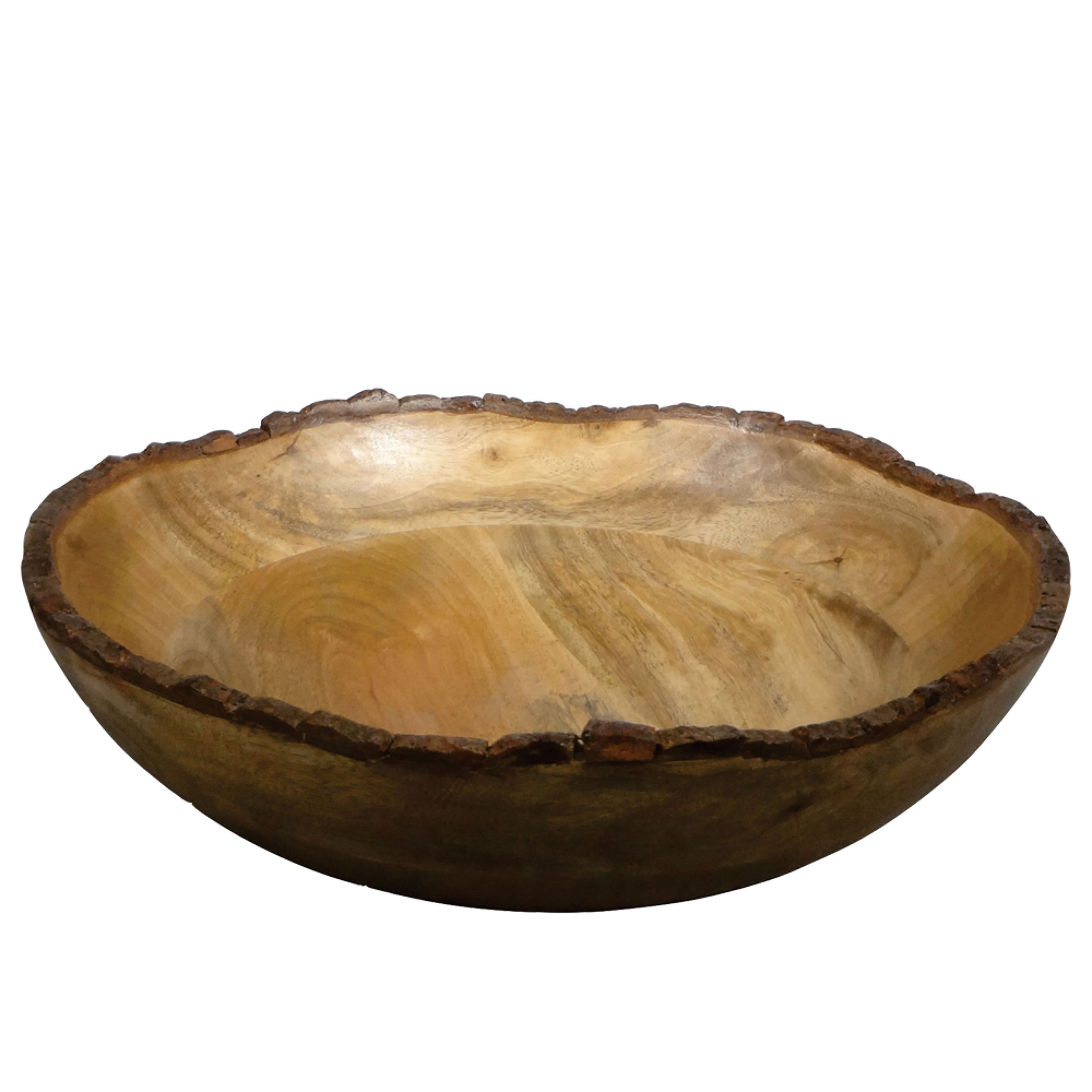 Elements Set of 2 12 Inch Black Edge Mango Wood Bowl