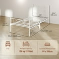 thumbnail image 3 of HOMCOM Twin Bed Frame Metal Platform Bed Frame with Headboard Steel Slat, 3 of 10