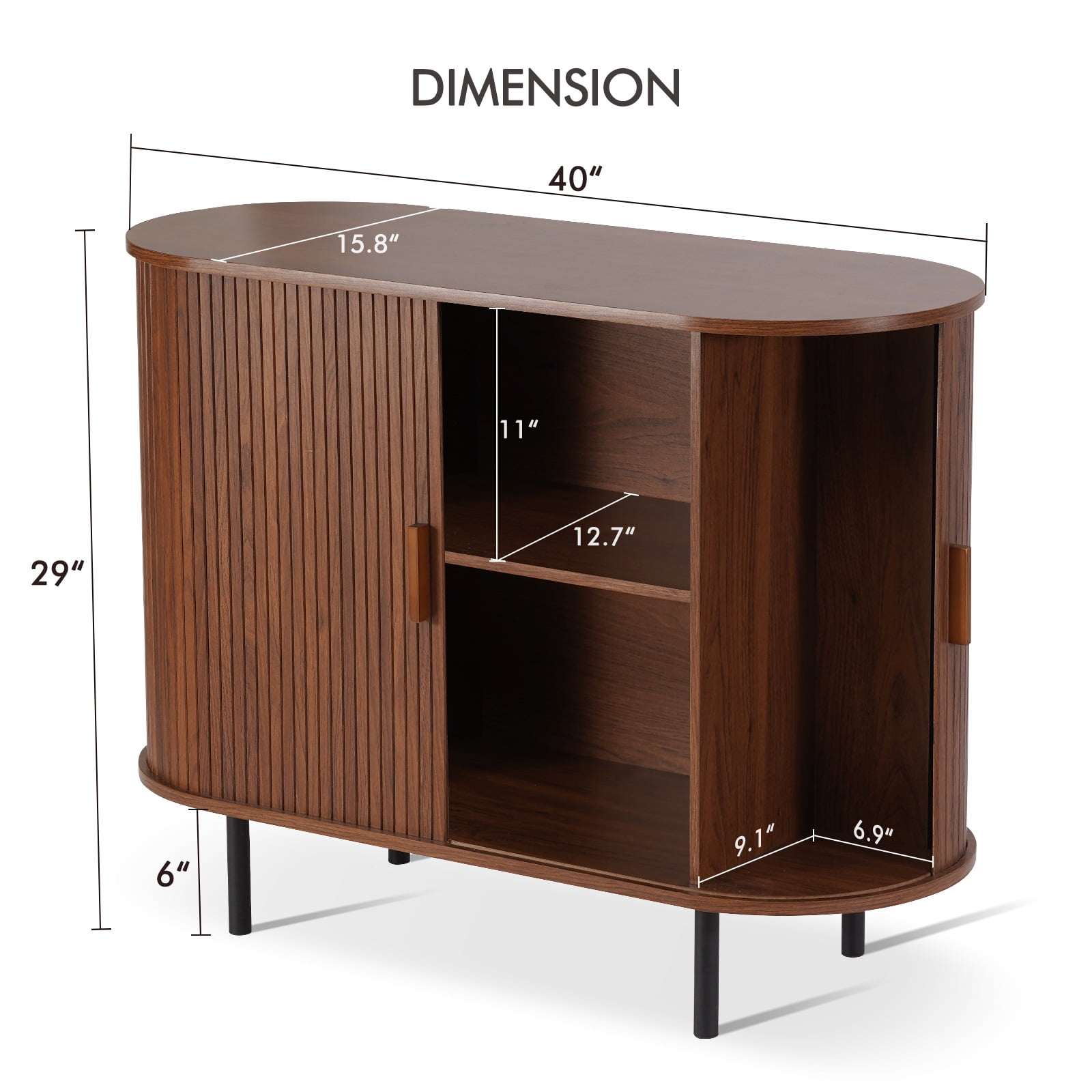 MARNUR 40" Sideboard Buffet Cabinet with Sliding Doors