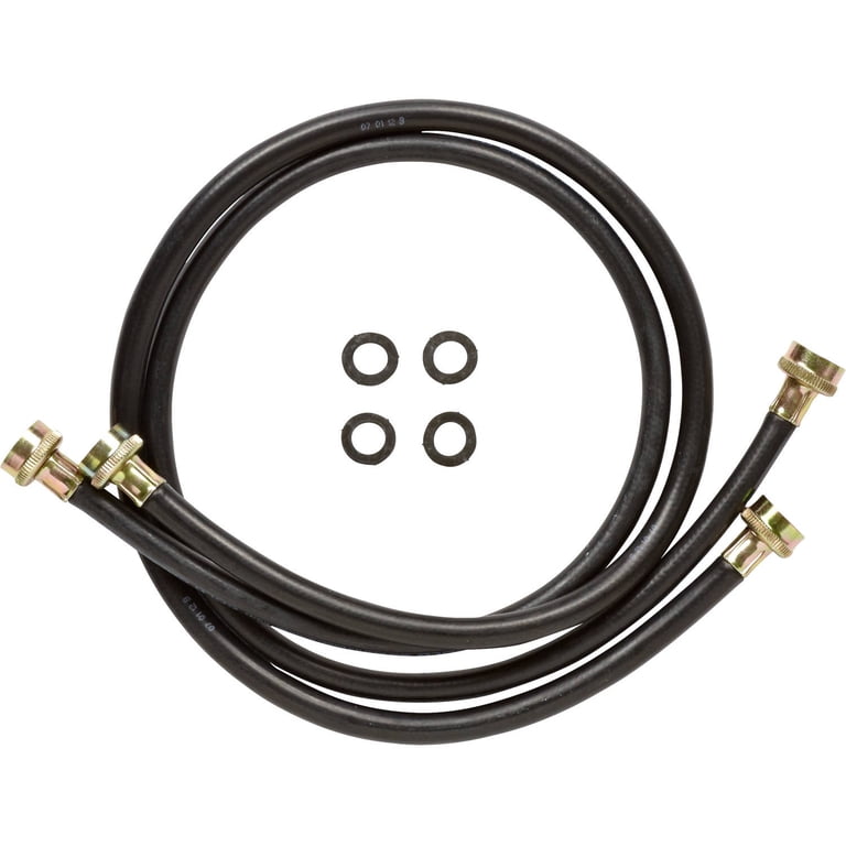 GE WH41X10207 Genuine Washing Machine Fill Hoses – 2-Pack, 4ft Each, Hot & Cold Water