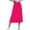 Hot Pink, variant on High Waist A-Line Skirt for Women Summer Solid Color Side Split Elastic Waist Casual Midi Skirt With Pockets