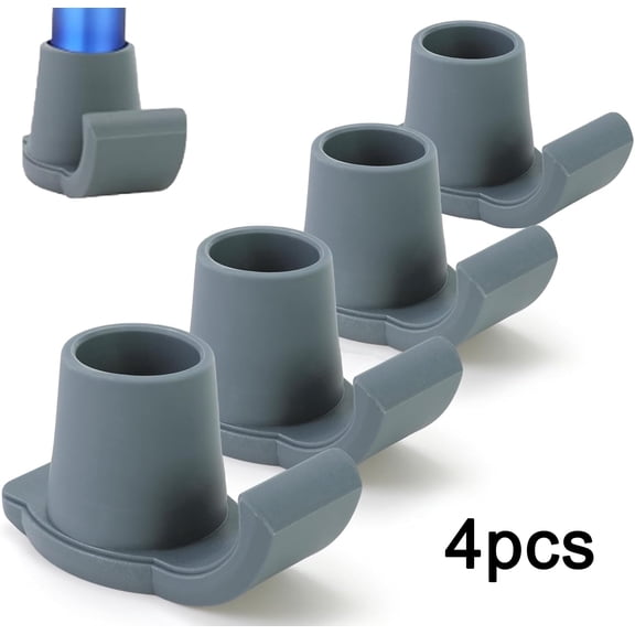 Deally 4 Pack Walker Ski Glides, Universal Slider for Walker Feet Glide, Durable Rubber Walker Slider, Easy Install Mobility Aids, Replacement Glide Caps for Seniors, Gray