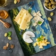 thumbnail image 5 of Italian Cutting Board, Old Italian Village Scenery with Meadows and Clouds Mediterranean Rural Print, Decorative Tempered Glass Cutting and Serving Board, Large Size, Green Blue White, by Ambesonne, 5 of 5