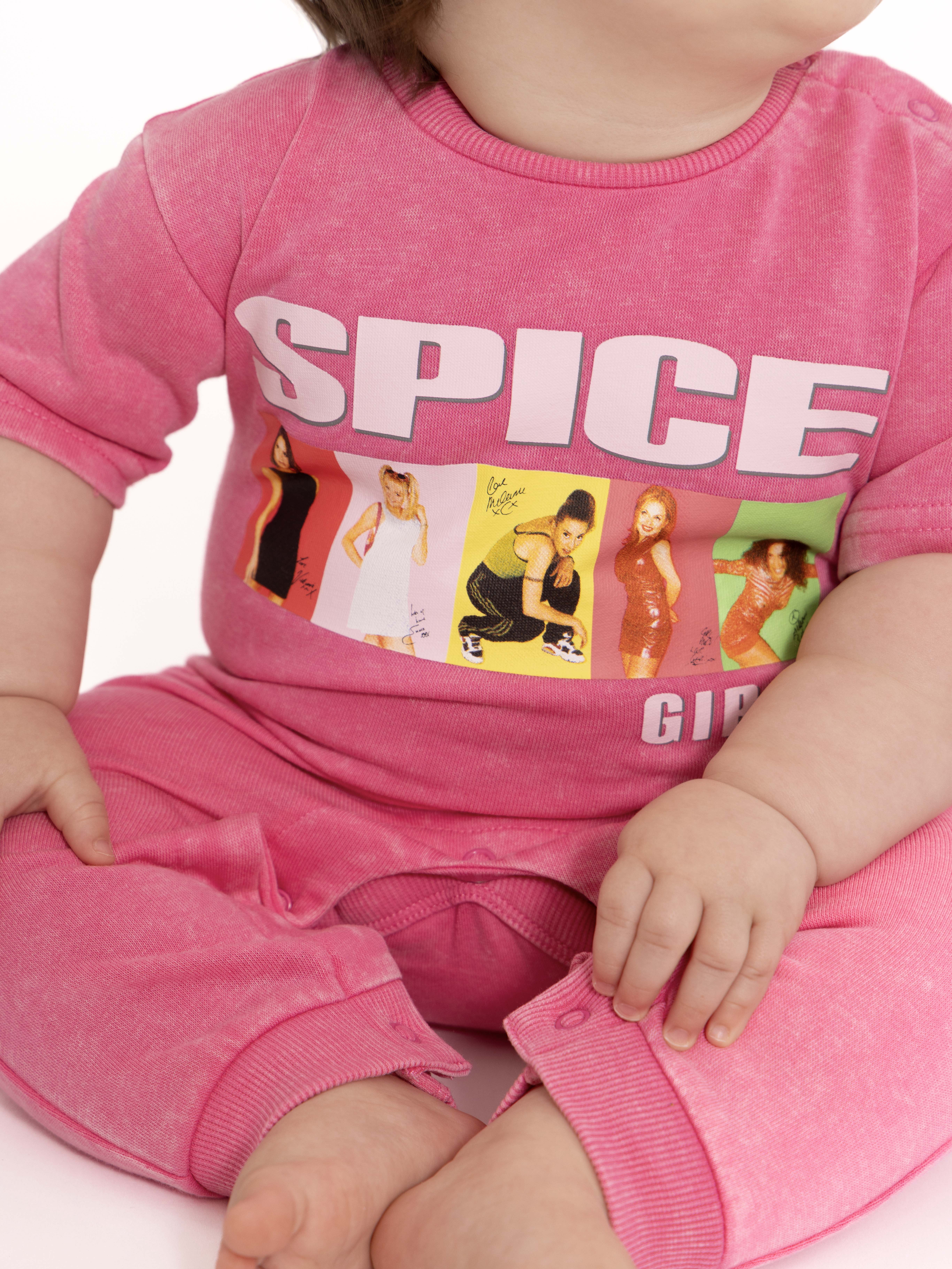 Spice Girls Baby Girls Graphic Mineral Washed Romper, Sizes 0/3 Months-24 Months