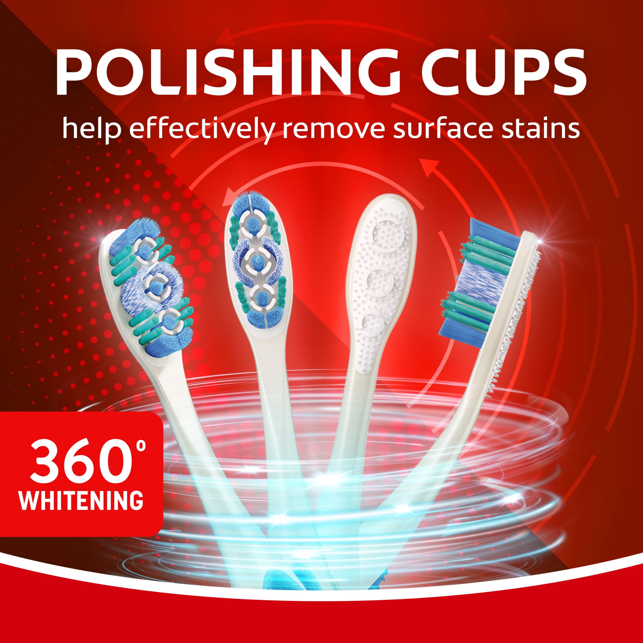 Colgate 360 Whitening Toothbrush Pack, Soft Adult Toothbrushes, 4 Pack