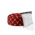 thumbnail image 6 of HomeRoots 24" Red And White Cotton Round Stag Pouf Cover, 6 of 6