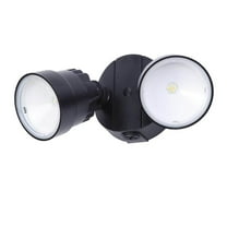 2-Light Black Outdoor Integrated LED Wall Mount Flood Light