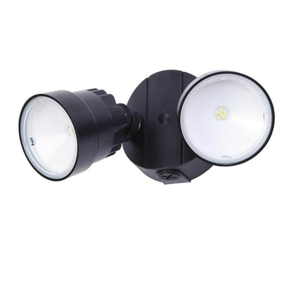 2-Light Black Outdoor Integrated LED Wall Mount Flood Light
