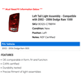 thumbnail image 2 of Left Tail Light Assembly - Compatible with 2002 - 2006 Dodge Ram 1500 2003 2004 2005, 2 of 2