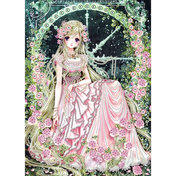 Cuadros Decorativos Kit de pintura de diamantes Niña de las flores Imagen parcial de diamantes de imitación especiales (YX282) Wdftyju embutido en tela