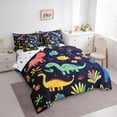 thumbnail image 3 of Homewish Watercolor Dinosaur Dino 7pcs Bedding Comforter Set,Colorful Flower Floral Queen Bedding Sets,Safari Animal Queen Sheet Sets For Boys Kids,Luxury Bedroom Decor Reversible, 3 of 8