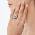 thumbnail image 6 of BERRICLE Sterling Silver Solitaire Wedding Engagement Rings 3.8 Carat Emerald Cut Cubic Zirconia CZ Statement Ring Set for Women, Rhodium Plated Size 9.5, 6 of 18