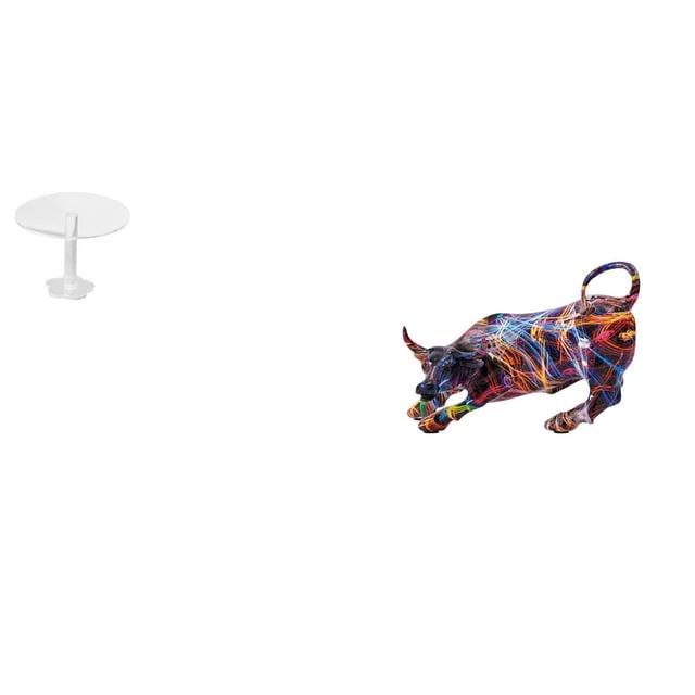Escritorio redondo de casa de muñecas,Muebles de mesa redonda en miniatura para casa de muñecas 1 12,Estatua de toro de resina,Pintura Resina Toro Estatua Escultura Inicio,Figuras de animales