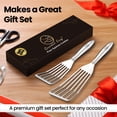 thumbnail image 4 of Gourmet Easy-Stainless Steel Fish Spatula Set – 1 Large Fish Turner + 1 Small Metal Spatula, Ultra Thin Edge for Easy Turning & Flipping, Metal Kitchen Untensils with Ergonomic Non-Slip Handle, 4 of 8
