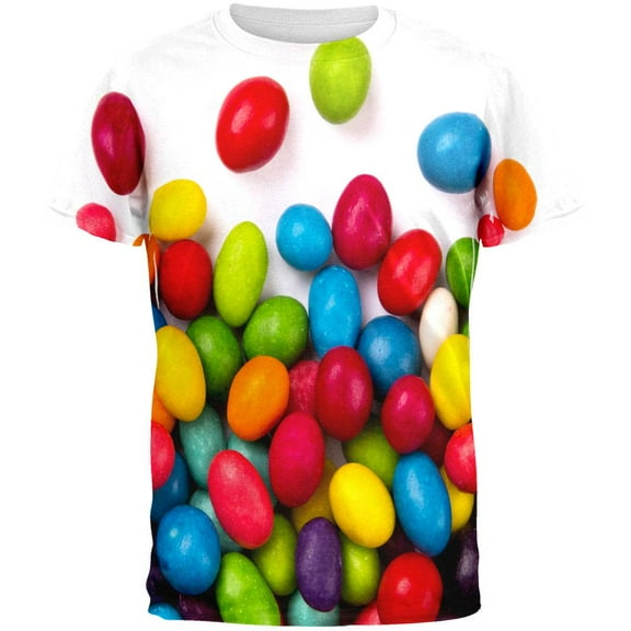 Halloween Jelly Beans All Over Adult T-Shirt - Medium