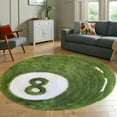 thumbnail image 4 of LaModaHome Rounded Rug Green Ball RugNon-Slip Rug Washable Mat Child Stain Resistant Living Room Kitchen Carpet 2.3X2.3ft(70X70cm), 4 of 4