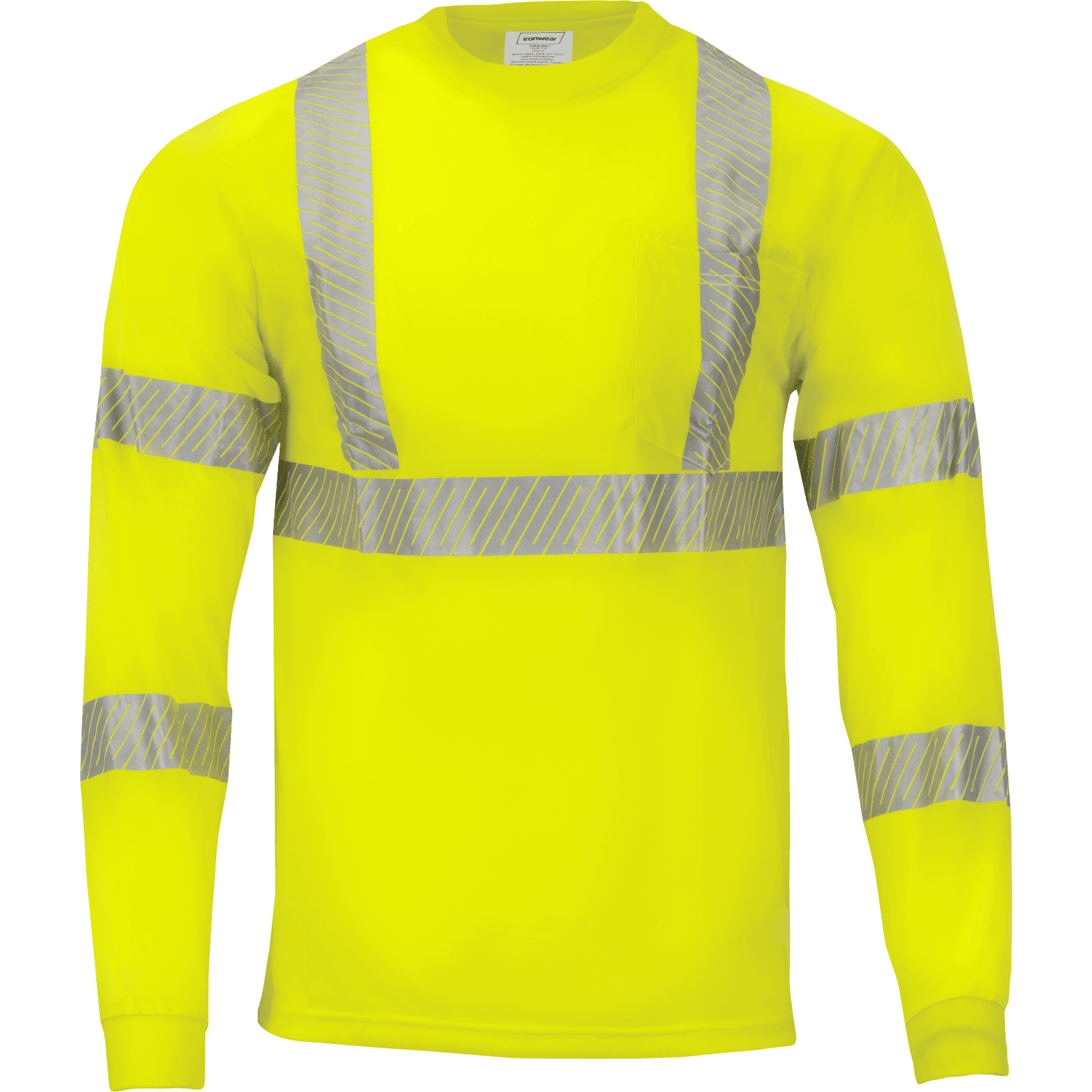 Ironwear 1855 HiVis Long Sleeve Safety TShirt with Heat Transferred