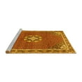thumbnail image 2 of Ahgly Company Machine Washable Indoor Rectangle Medallion Yellow Traditional Area Rugs, 3' x 5', 2 of 4