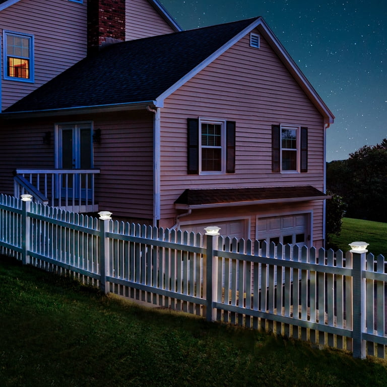 Gigalumi Solar Fence Post Cap Lights, 8-Pack, Cold White photo 5