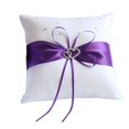 thumbnail image 3 of Awtlife Juego de 2 piezas de cesta para niña de flores y almohada para anillo, decoración de boda morada, 3 of 5