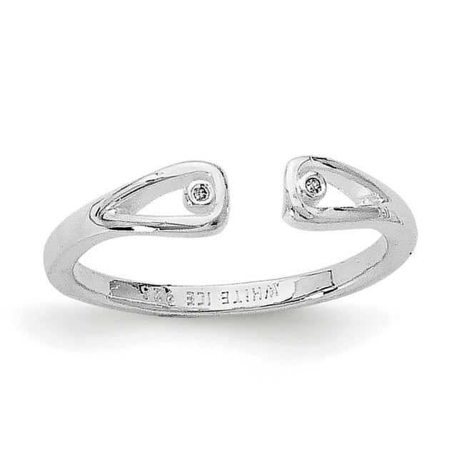 SS White Ice .01ct. Diamond Ring Size 8