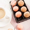 thumbnail image 2 of Shock Safe Rectangle Black Plastic Macaron Take Out Box - Fits 12 Macarons - 11" x 4 1/2" x 2" - 100 count box, 2 of 2