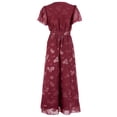 thumbnail image 4 of B91xZ Robes d'Anniversaire pour Femmes Robe Tunique à Manches Courtes Robes d'Été Décontractées Robe Courte Ample, Vin TG, 4 of 4
