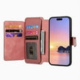 thumbnail image 6 of Feishell For iPhone 13 Pro Max Wallet [Support Magsafe Charger] Magnetic Detachable Flip Leather Phone Case with Card Slots[RFID Blocking], Zipper Bag, Kick-Stand For iPhone 13 Pro Max, Pink, 6 of 13
