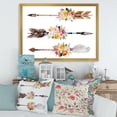 thumbnail image 3 of Designart 'Flowers and Ethnic Feathers On Native Arrows II' Bohemian & Eclectic Framed Art Print, 3 of 4