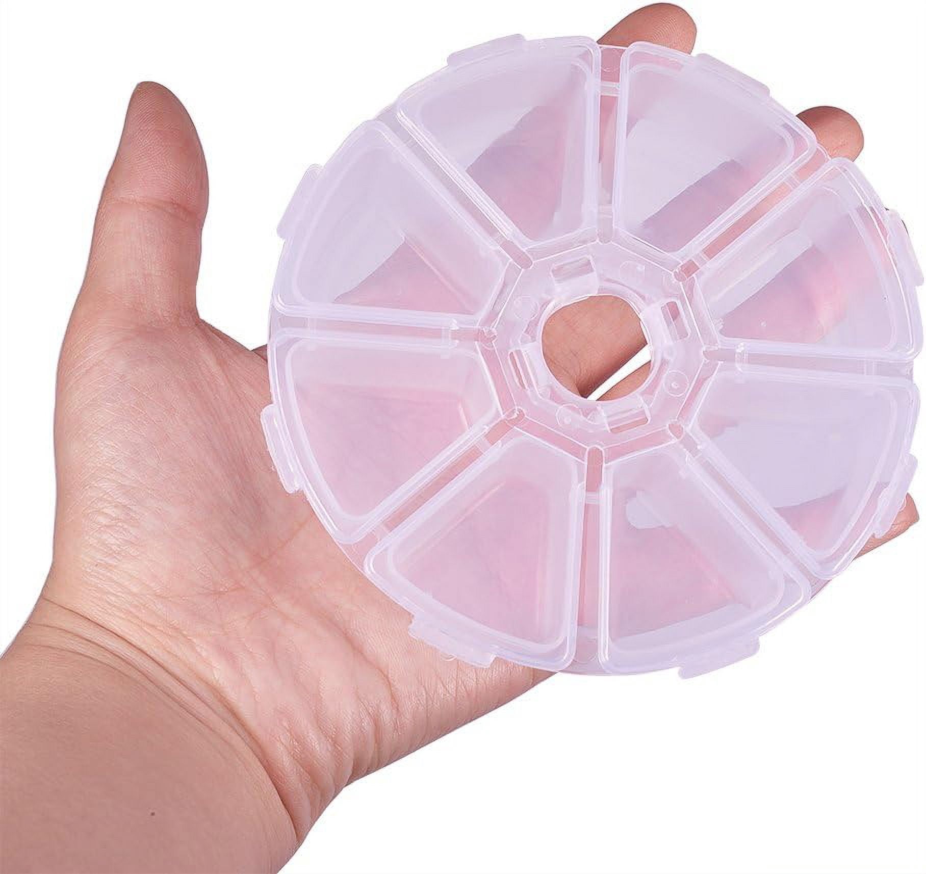 20 Sets 8 Compartments Round Resin Storage Box Bead Organizer Display Containers
