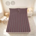 thumbnail image 4 of Manfei Geometric Stripe Bed Sheets, Black Pink Minimalist Fuul Size Sheets, Pink Reversible 4 Pieces1 Flat Sheet + 1 Fitted Sheet + 2 Pillowcases, 4 of 6