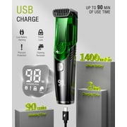 Obacre Vacuum Beard Trimmer for Men, Cordless Kit IPX7 Waterproof for Sideburns/Stubble