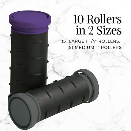 10pcs Color black Remington Travel Size Professional 1.25 Compact Ceramic Hot Hair Rollers, 10 Piece Set, Anti-Static Technology, Ionic, Black