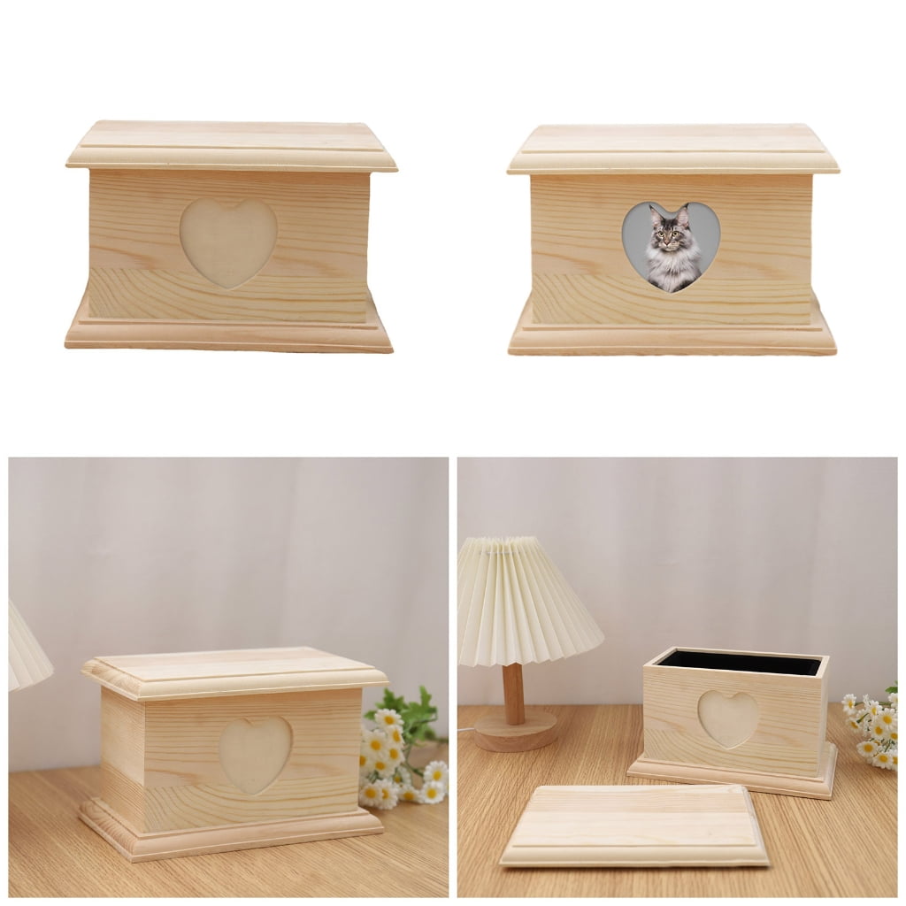 lanema Pet Cremation Urn for Dog Cats Ashes Wooden Dog Memorial Urn Keepsakes Ashes Box