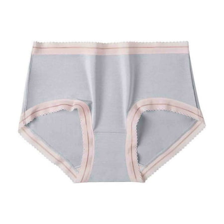 Virmaxy Womens Boyshorts Underwear Panties Silk File 5a Antibacterial Panties Advanced Breathable Super Elastic Silky Soft Lace Edge Modal Panties Gray-A XL