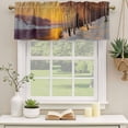 thumbnail image 3 of 2 Pack Valances for Windows, Winter Sunset Window Valances for Living Room/Bedroom/Bathroom, Nature Snow Forest Landscapes Light Filtering Kitchen Curtain Valance Window Treatment 42"W x12" L, 3 of 9