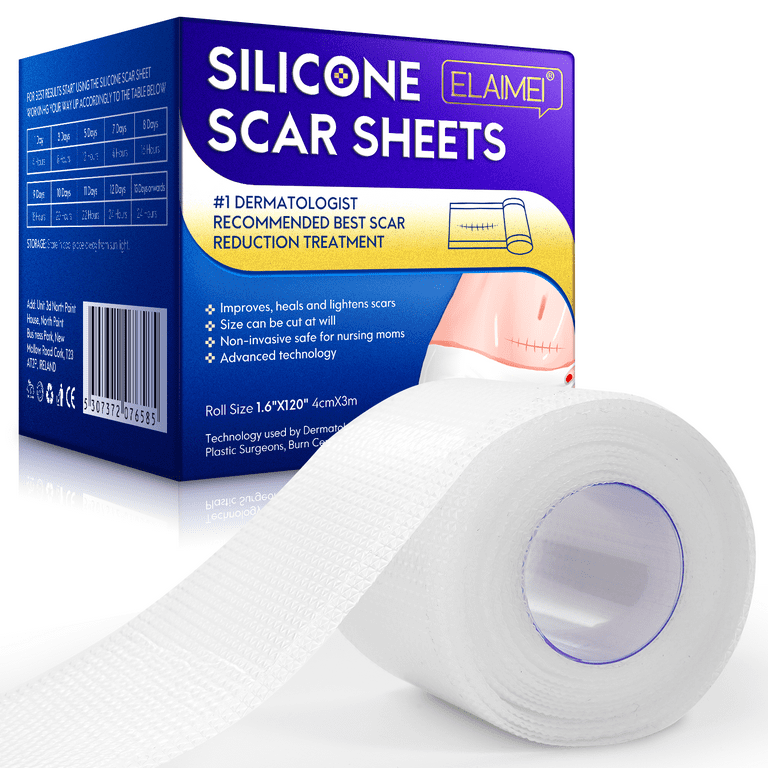 Silicone Scar Sheets (1.6”x 120”, 3M), UPGRADE Clear Scar Tape, Silicone  Scar Strips,Applicable to all kinds of scar