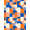 Orange Blue Blush, Pattern 2, variant on ODIKA 2'x3' Washable Doormat Mid Abstract Contemporary Interlocking Panel Multi Crayon Century for Entryway, Kitchen, Laundry Room, Non-Slip, Low Pile