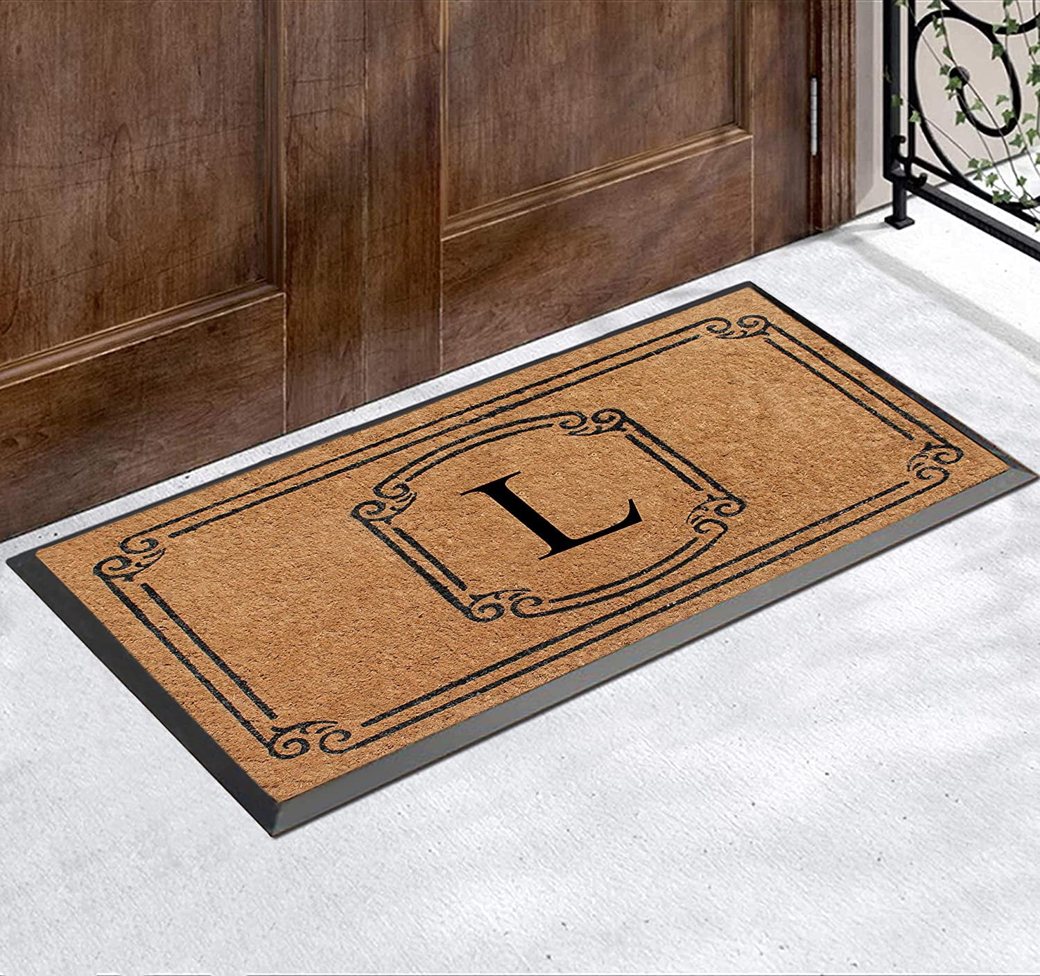 A1 Home Collections Rubber and Coir Molded Door Mat 30x48 Inch Designer Hand-Crafted ,Personalized ,Double/Single Door Mat