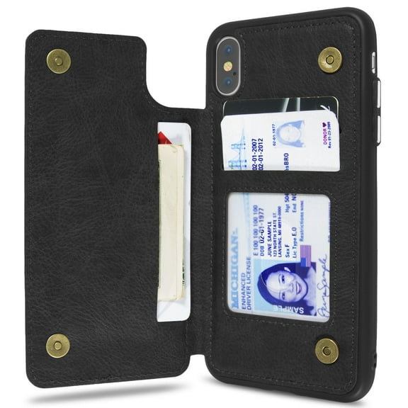 CoverON Apple iPhone XS Max (6.5") Wallet Case, Daytripper Series Slim Fit Vegan Leather Credit Card Holder Phone Cover