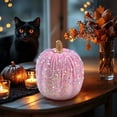 thumbnail image 3 of Pink Velvet Pumpkin Decor, Sequined Artificial Foam Pumpkin, 1 PC Fall, Thanksgiving & Halloween Table Centerpiece for Farmhouse Home Decor (Size Optional), 3 of 8