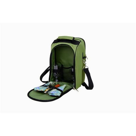 

Picnic Gift 2005-OL Del Mar-Two Person Wine & Cheese Tote with Vineyard Napkins Olive
