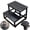 Black-2 Step, variant on Step Stool Sturdy Wooden For Adults Heavy Duty Stable Foot Kitchen Bathroom Bedroom Closet Garden Living Room-black