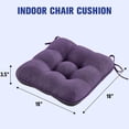 thumbnail image 2 of XIECUVA Chair Cushions for Dining Chairs, Set of 4, Memory Foam Kitchen Chair Cushions with Quilted Non-Slip Rubber Backing, 15.5" x 15.5" x 3.5", Dark Purple, 2 of 8