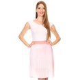 thumbnail image 5 of Sakkas Amira Accordion Pleated Midi Crepe Slim Skirt with Elastic Waist - Salmon/blue - One Size Regular, 5 of 5