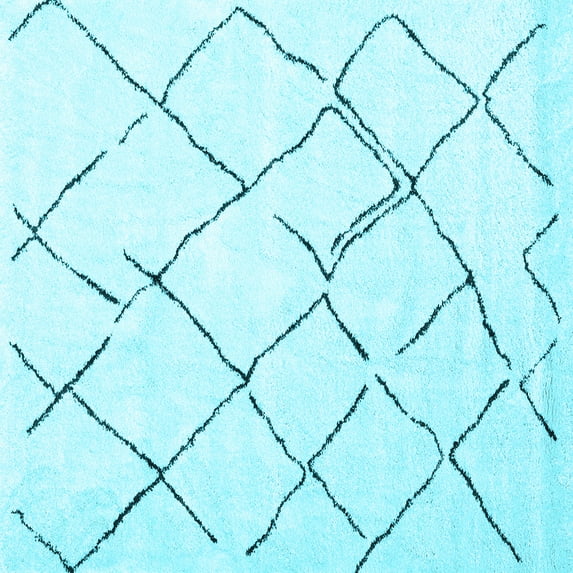 Ahgly Company Indoor Square Persian Light Blue Traditional Area Rugs, 3' Square