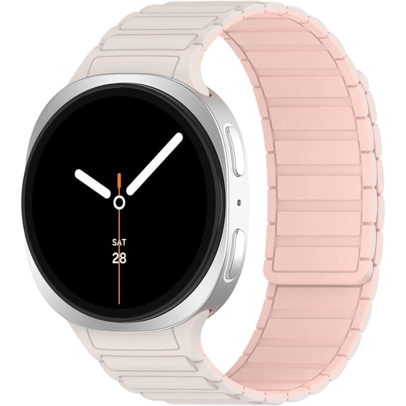 HCTian Fit for Samsung Galaxy Watch 8 Silicone Watch Bands Women Men, Quick Release Replacement Wristband Adjustable Magnetic Closure Watch Straps Fit for Samsung Galaxy Watch 8 Classic 46mm