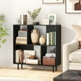 thumbnail image 4 of Gymax 2PCS 4 Cubby Open Bookcase 3-Tier Freestanding Bookshelf w/ Detachable Metal Legs Black, 4 of 10