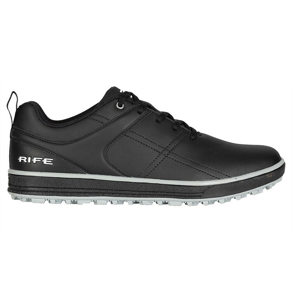 Rife Golf Shoes&nbsp;Mens Pro Tour Quality Ultra Track Spikeless Black Relaxed Comfort Fit with Maximum Tech Waterproof Protection (Size 11.5) - image 3 of 9