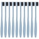 thumbnail image 4 of Paquete de 50 cepillos de dientes biodegradables de paja de trigo, listos para viajar, con tubos, color azul - Cuidado bucal ecológico, 4 of 8